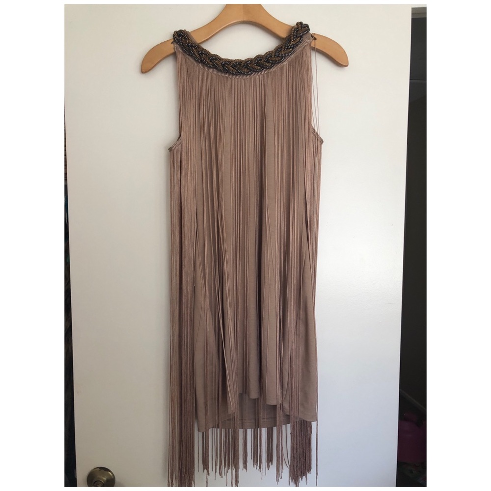 Tan Fringe Dress